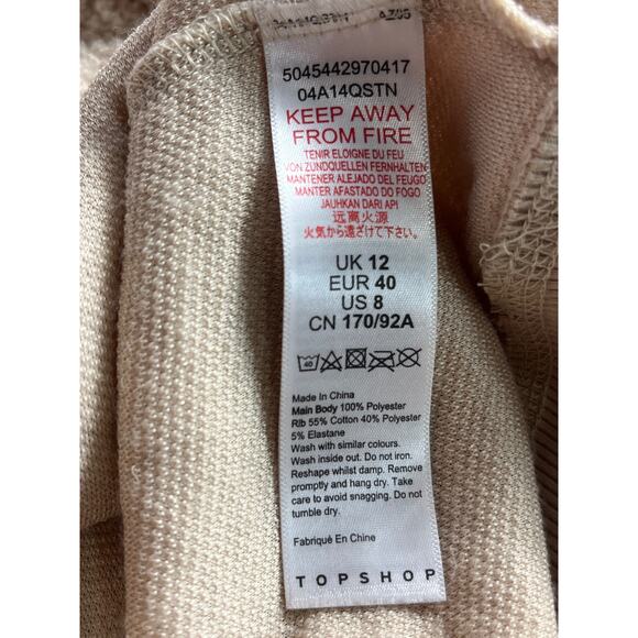 Topshop Teddy Fleece Quarter‎ Zip Sweater Size 8 - Picture 6 of 6